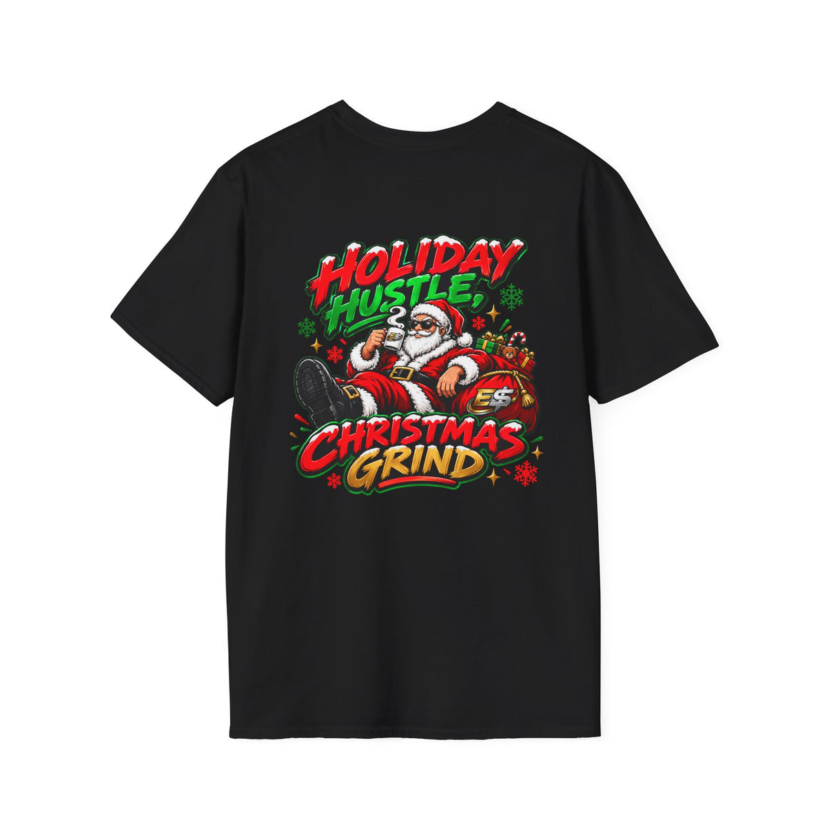 Christmas Grind Holiday Hustle T-Shirt — Festive Santa Streetwear Tee
