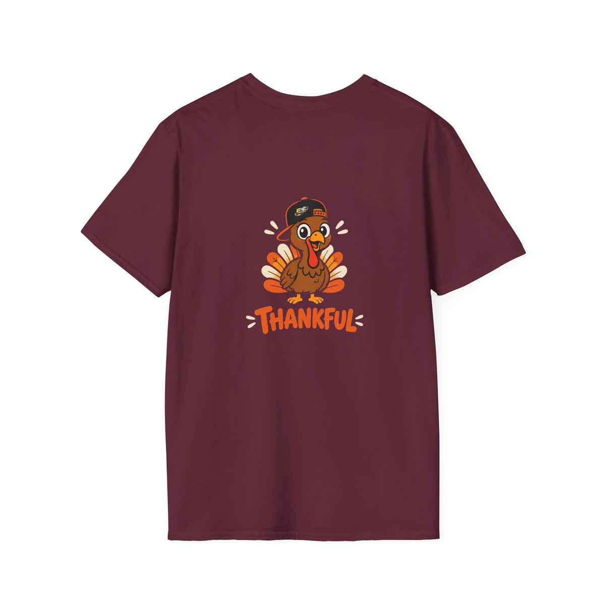Thankful Cartoon Turkey T-Shirt — Thanksgiving Holiday Tee