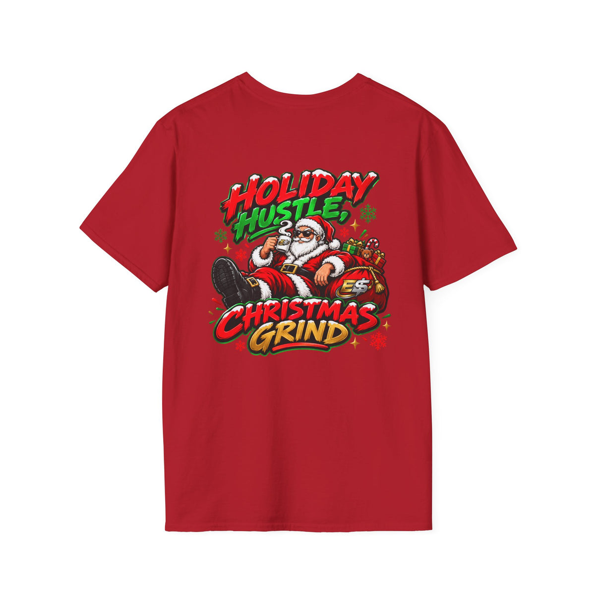 Christmas Grind Holiday Hustle T-Shirt — Festive Santa Streetwear Tee