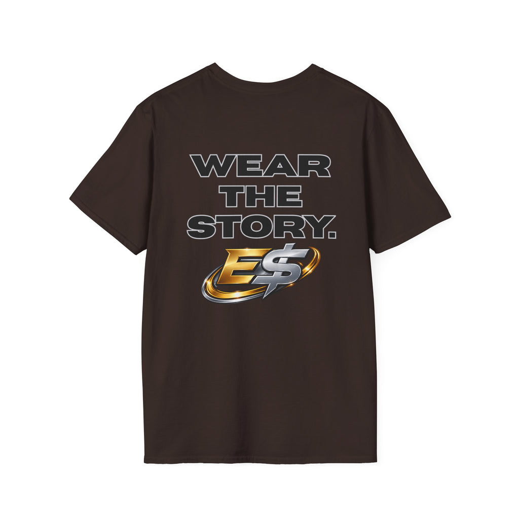 Wear The Story Graphic T-Shirt — Bold Back Logo & Chest Emblem