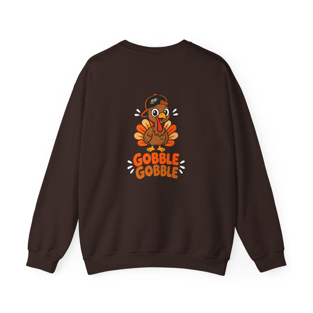 Thanksgiving Turkey Crewneck Sweatshirt — 'Gobble Gobble' Holiday Pullover
